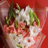 Pink Pastel Bouquet - Pink and White Gladiolus - TCS SentimentsExpress